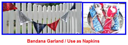 bandana garland use as napkins